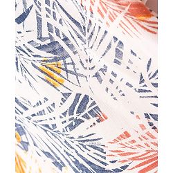 Pine Kids Above Knee Length Shorts With Leafy Print - Off White