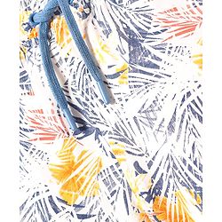 Pine Kids Above Knee Length Shorts With Leafy Print - Off White