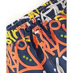 Pine Kids Above Knee Length Printed Shorts - Navy Blue