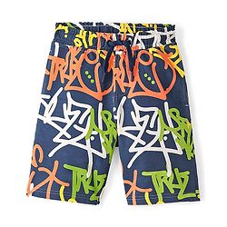 Pine Kids Above Knee Length Printed Shorts - Navy Blue