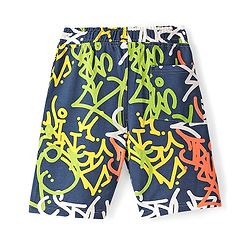 Pine Kids Above Knee Length Printed Shorts - Navy Blue
