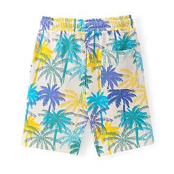 Pine Kids Above Knee Length Shorts With Tree Print - Off White