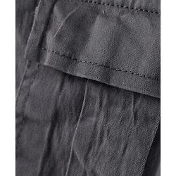 Pine Kids Cotton Elastane Woven Full Length Solid Trouser With Cargo Pockets - Grey