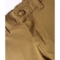 Pine Kids Cotton Woven Full Length Solid Colour Trouser - Tan