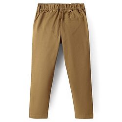 Pine Kids Cotton Woven Full Length Solid Colour Trouser - Tan