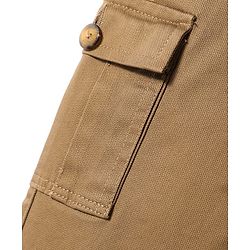 Pine Kids Woven Full Length Solid Trouser With Cargo Pockets - Tan