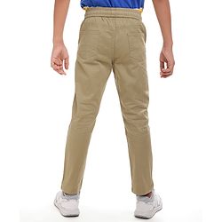Pine Kids Cotton Woven Full Length Solid Colour Trouser - Tan