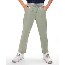 Pine Kids Cotton Woven Full Length Solid Colour Trouser - Tan