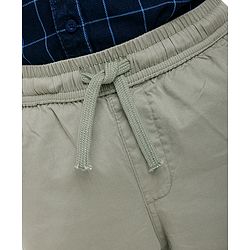 Pine Kids Cotton Woven Full Length Solid Colour Trouser - Tan