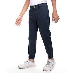 Pine Kids Cotton Woven Full Length Solid Trousers - White
