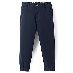 Pine Kids Cotton Woven Full Length Solid Trousers - White