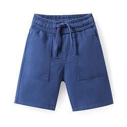 Pine Kids Woven Above Knee Length Solid Color Shorts - Navy Blue