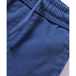 Pine Kids Woven Above Knee Length Solid Color Shorts - Navy Blue