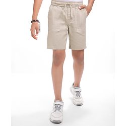 Pine Kids Woven Above Knee Length Solid Color Shorts - Navy Blue