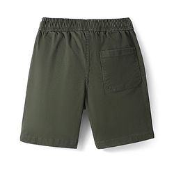 Pine Kids Cotton Knit Above Knee Length Solid Colour Shorts - Olive Green