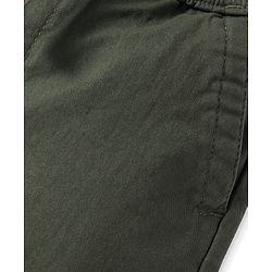 Pine Kids Cotton Knit Above Knee Length Solid Colour Shorts - Olive Green