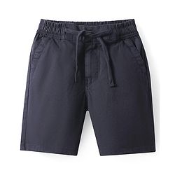 Pine Kids Cotton Knit Above Knee Length Solid Colour Shorts - Olive Green