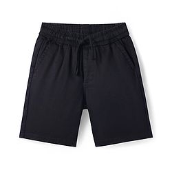 Pine Kids Cotton Woven Above Knee Length Solid Color Shorts - Black