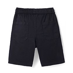 Pine Kids Cotton Woven Above Knee Length Solid Color Shorts - Black