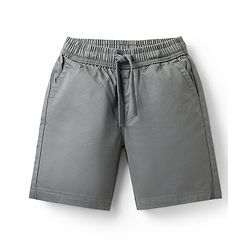 Pine Kids Cotton Woven Above Knee Length Solid Color Shorts - Grey