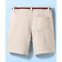 Pine Kids Cotton Woven Above Knee Length Solid Color Shorts - Beige