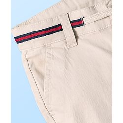 Pine Kids Cotton Woven Above Knee Length Solid Color Shorts - Beige
