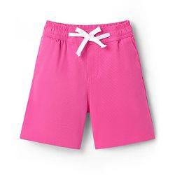 Pine Kids Cotton Elastane Woven Above Knee Length Solid Shorts - Dark Pink
