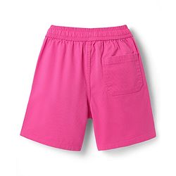 Pine Kids Cotton Elastane Woven Above Knee Length Solid Shorts - Dark Pink