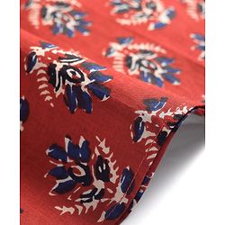 Pine Kids Cotton Woven Full Sleeves Floral Printed Kurta - Dark Red