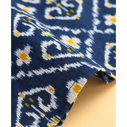 Pine Kids Cotton Woven Full Sleeves Kurta & Pyjama Set with Floral Print - Navy Blue
