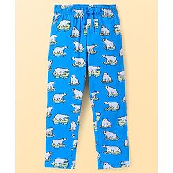 Pine Kids Single Jersey Knit Half Sleeves Night Suit Polar Bear Print - Blue