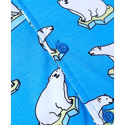 Pine Kids Single Jersey Knit Half Sleeves Night Suit Polar Bear Print - Blue