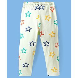 Pine Kids Single Jersey Knit Full Sleeves Front Open Night Suit Star Print - Sea Green