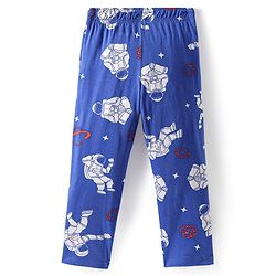 Pine Kids Single Jersey Knit Half Sleeves Night Suit with Astronaut Print - Blue