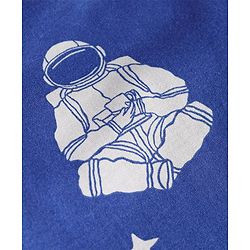 Pine Kids Single Jersey Knit Half Sleeves Night Suit with Astronaut Print - Blue