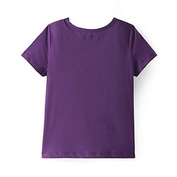 Pine Kids Single Jersey Knit Half Sleeves Night Suit with Strawberry Print - Purple