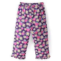 Pine Kids Single Jersey Knit Half Sleeves Night Suit with Strawberry Print - Purple