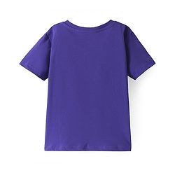 Pine Kids Single Jersey Knit Half Sleeves Night Suit with Text Print - Violet
