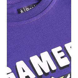 Pine Kids Single Jersey Knit Half Sleeves Night Suit with Text Print - Violet