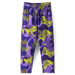 Pine Kids Single Jersey Knit Half Sleeves Night Suit with Text Print - Violet