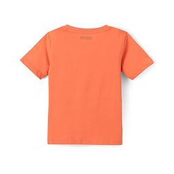 Pine Kids Single Jersey Knit Half Sleeves Night Suit with Tiger Print - Orange & Blue