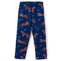 Pine Kids Single Jersey Knit Half Sleeves Night Suit with Tiger Print - Orange & Blue