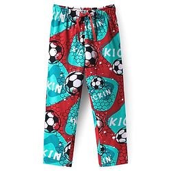 Pine Kids Single Jersey Knit Half Sleeves Night Suit with Football Print - Mint Green