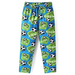Pine Kids Single Jersey Knit Half Sleeves Night Suit with Football Print - Blue