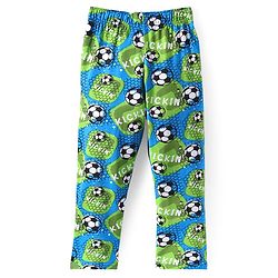 Pine Kids Single Jersey Knit Half Sleeves Night Suit with Football Print - Blue