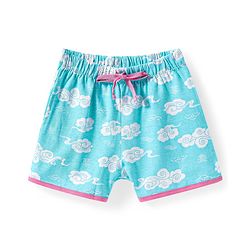 Pine Kids Single Jersey Knit Half Sleeves Shorts Night Suit Text Glitter Print - Light Blue