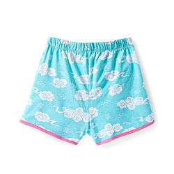 Pine Kids Single Jersey Knit Half Sleeves Shorts Night Suit Text Glitter Print - Light Blue