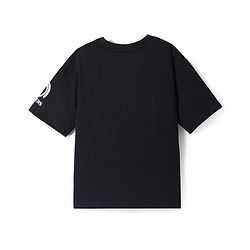 Pine Kids Marvel Terry Knit Half Sleeves Oversized T-Shirt with Avengers Graphics & Sequins Detailing - Black