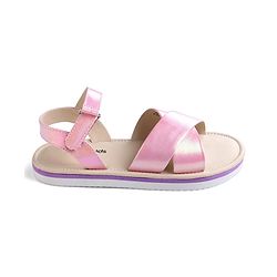 Pine Kids Velcro Closure Sandals with Crossover Straps - Pink