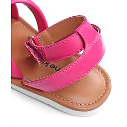 Pine Kids Velcro Closure Sandals with Crossover Straps - Pink